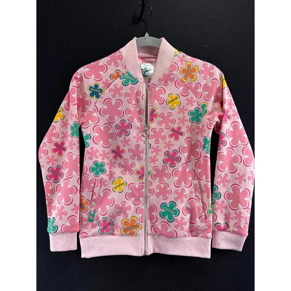 Marie Birdie 2XS Floral Groovy Slay It Jacket Pink Flowers Bomber Tracksuit